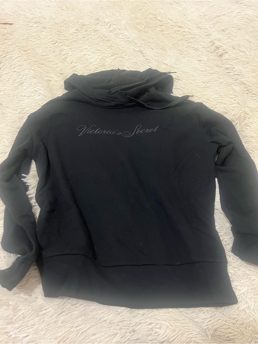 Victoria's Secret Black Script Logo Hoodie